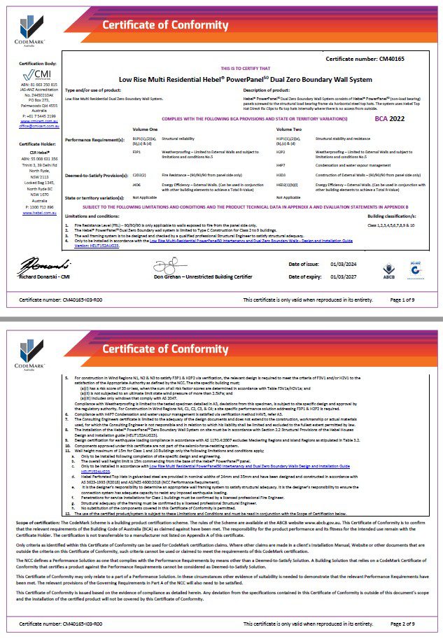 PowerPanel50 (Dual Zero Boundary Walls) CodeMark